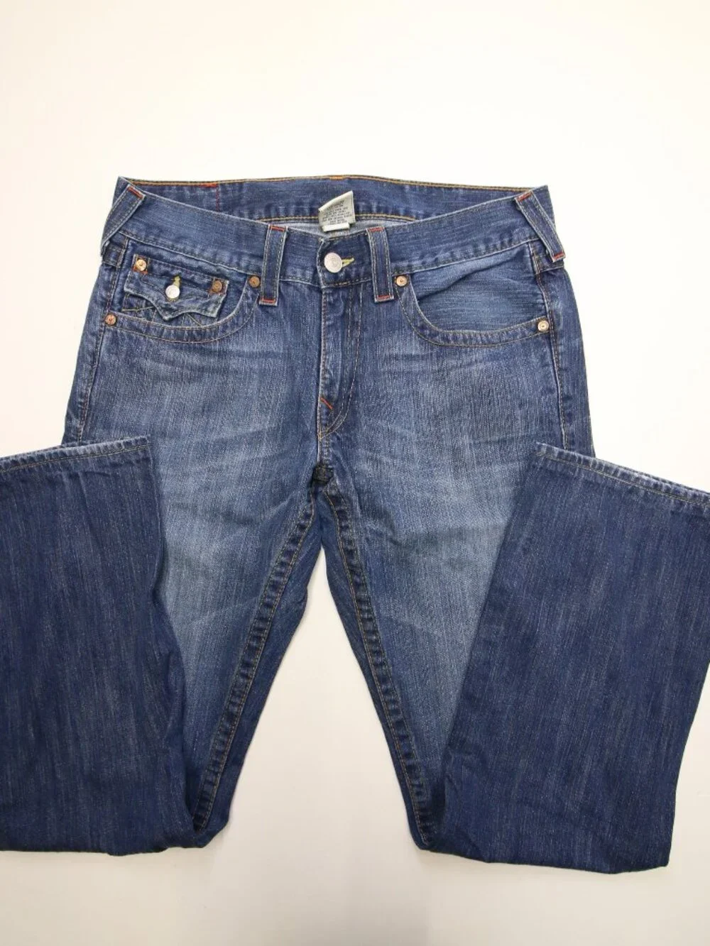 True Religion Ricky Flap Pocket Mens Blue Jeans 33 Made in USA